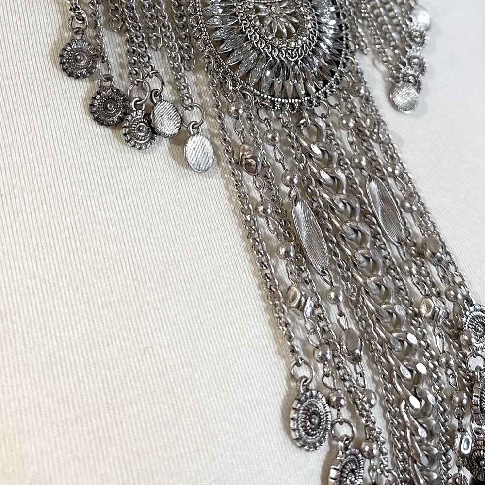 Stunning Silver Statement Necklace - image 8